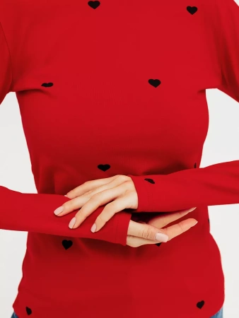 Водолазка женская облегающий лонгслив с принтом ДК572