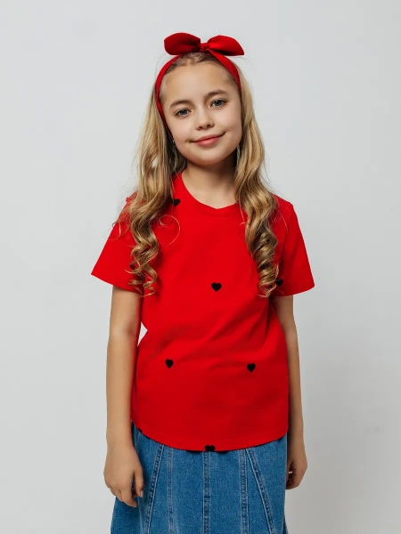 Футболка для девочки оверсайз с принтом хлопок