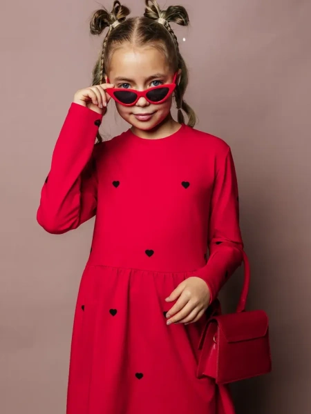 Платье для девочки с длинным рукавом яркое нарядное