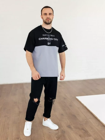 Футболка мужская базовая хлопок с принтом