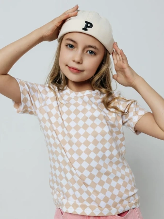 Футболка для девочки с принтом оверсайз