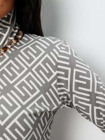 Водолазка женская облегающий лонгслив с принтом ДК572