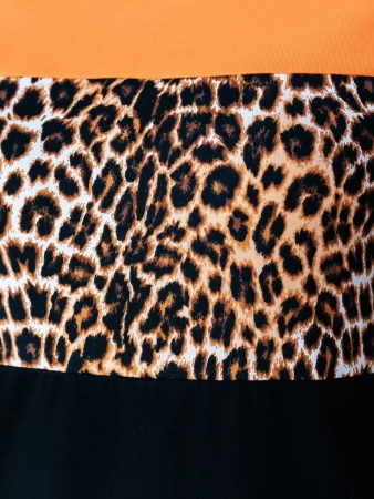 Платье трикотажное леопардовое больших размеров ПЛК569