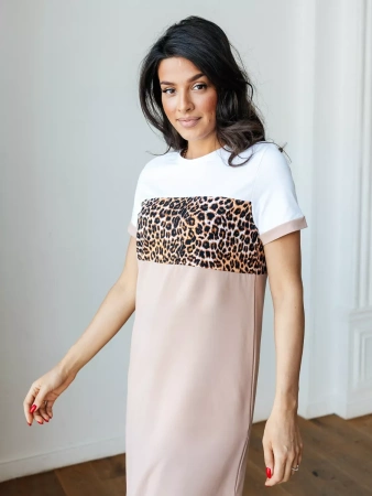 Платье женское леопардовое больших размеров длинное ПЛК569
