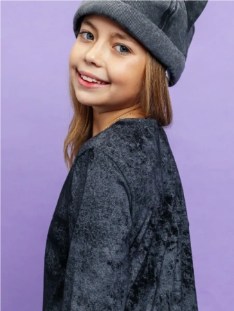 Лонгслив для девочки подростка черный варенка