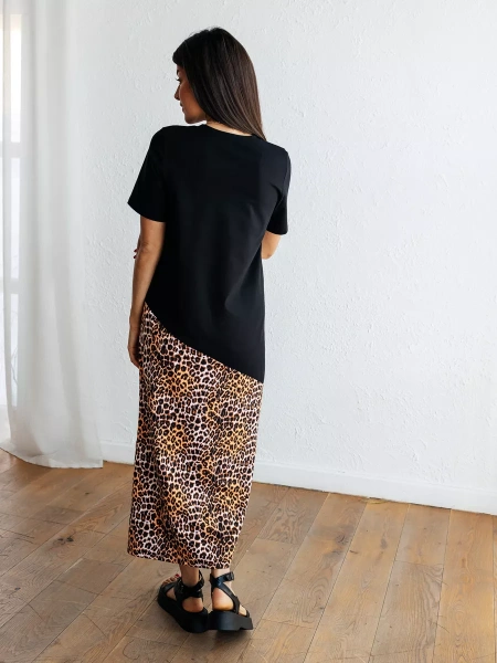 Платье женское леопардовое больших размеров длинное