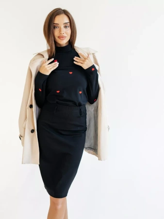 Водолазка женская облегающий лонгслив с принтом ДК572