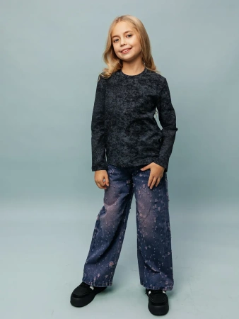 Лонгслив для девочки свитшот варенка черный