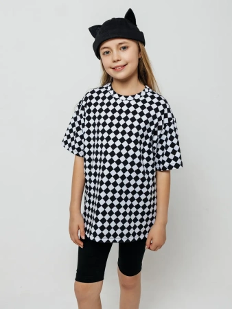 Футболка для девочки с принтом оверсайз