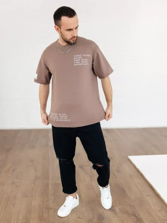 Футболка широкая оверсайз плотная хлопок с лайкрой