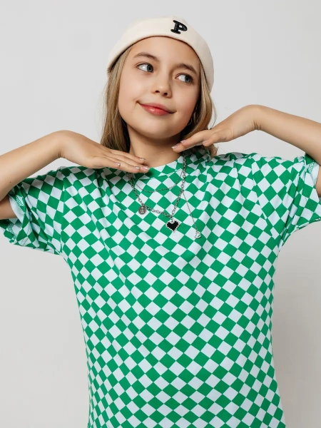 Футболка для девочки с принтом оверсайз