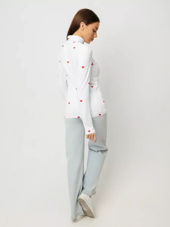 Водолазка женская облегающий лонгслив с принтом ДК572