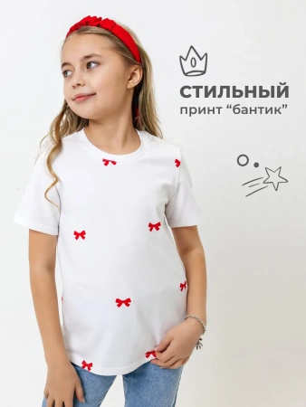 Футболка для девочки летняя с принтом хлопок