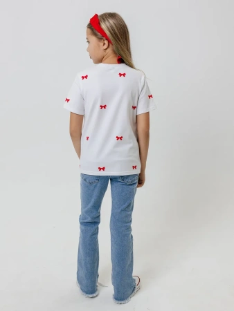 Футболка для девочки летняя с принтом хлопок