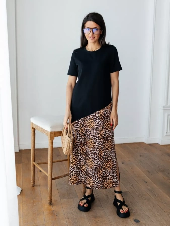 Платье женское леопардовое больших размеров длинное