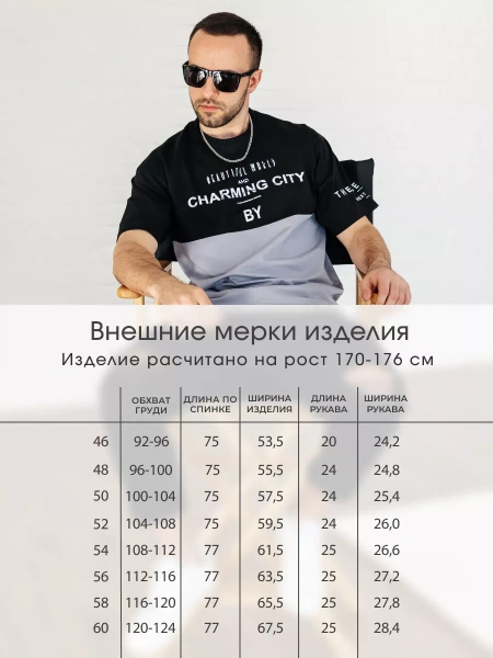 Футболка мужская базовая хлопок с принтом