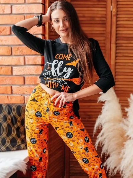 Пижама с брюками хлопок домашний костюм