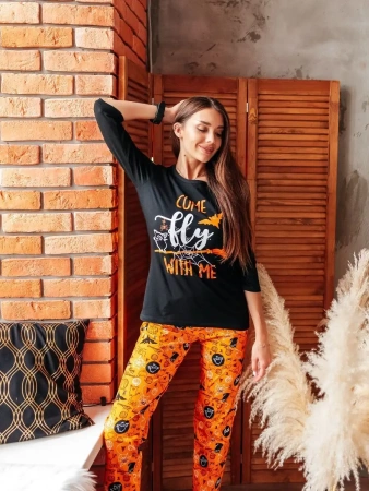 Пижама с брюками хлопок домашний костюм