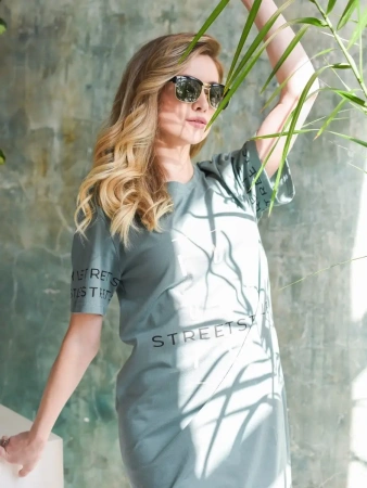 Туника женская домашняя больших размеров с принтом