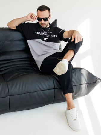 Футболка мужская базовая хлопок с принтом