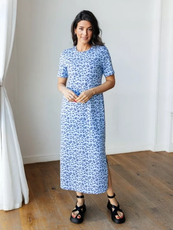 Платье женкое домашнее леопардовое больших размеров ПЛК609