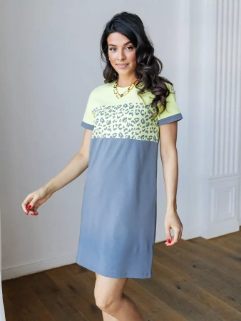 Платье домашнее женское больших размеров прямое повседневное