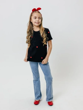 Футболка для девочки оверсайз с принтом хлопок