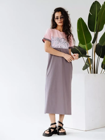 Платье женское трикотажное больших размеров длинное ПЛК569