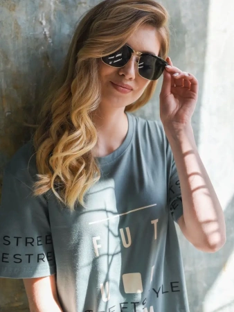 Туника женская домашняя больших размеров с принтом