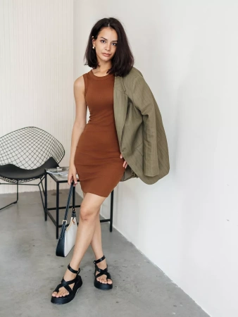 Платье женское в рубчик