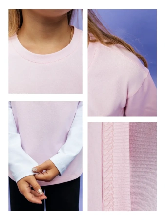 Лонгслив для девочки кофта с двойным рукавом