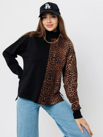 Кофта с горлом оверсайз большого размера нарядный