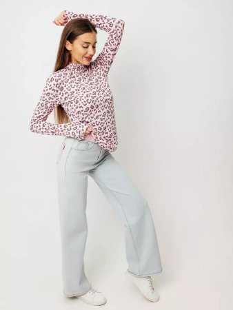 Водолазка женская облегающий лонгслив с принтом ДК572