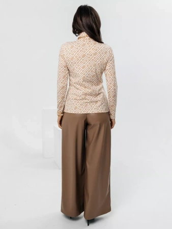 Водолазка женская облегающий лонгслив с принтом ДК572