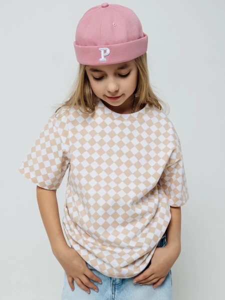 Футболка для девочки с принтом хлопок летняя пляжная