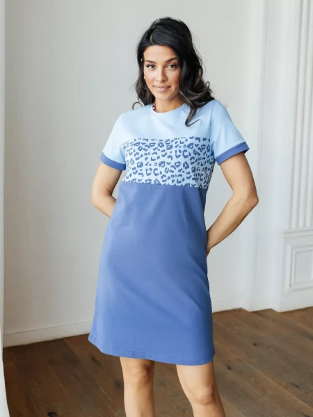 Платье домашнее женское больших размеров прямое повседневное