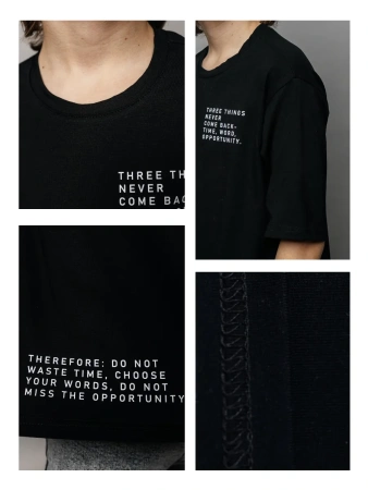 Футболка для мальчика черная оверсайз с принтом подростковая