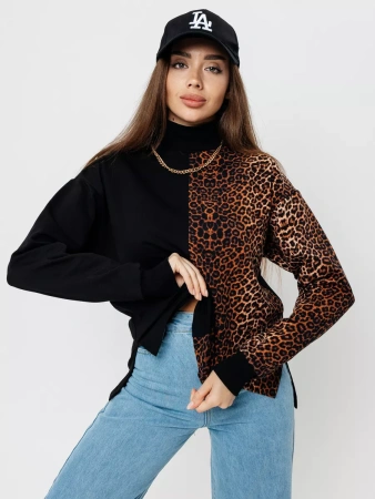 Кофта с горлом оверсайз большого размера нарядный