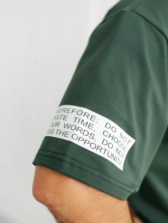 Футболка мужская базовая с принтом хлопок