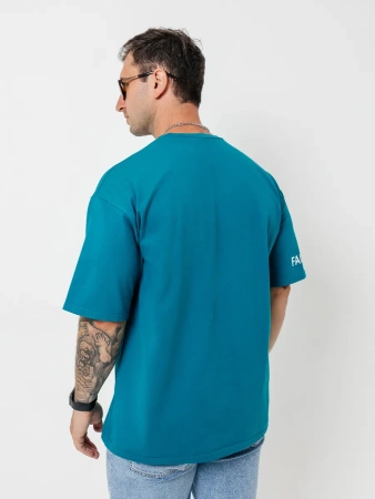 Футболка базовая оверсайз с принтом хлопок летняя