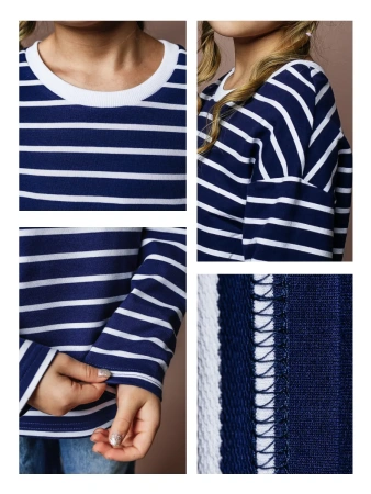 Лонгслив для девочки в полоску, тельняшка