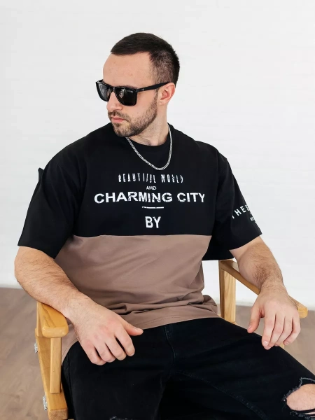 Футболка мужская базовая хлопок с принтом