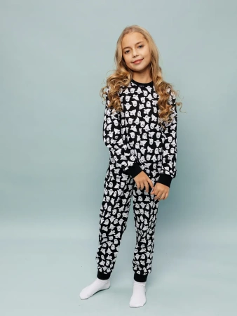 Пижама для девочки для мальчика хлопок с длинным рукавом