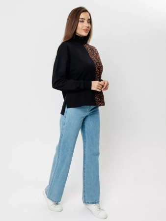 Кофта с горлом оверсайз большого размера нарядный