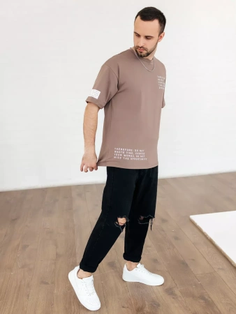 Футболка широкая оверсайз плотная хлопок с лайкрой