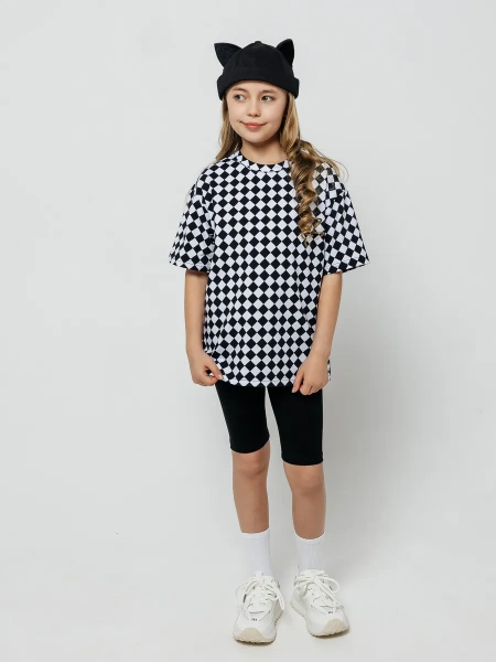 Футболка для девочки с принтом оверсайз