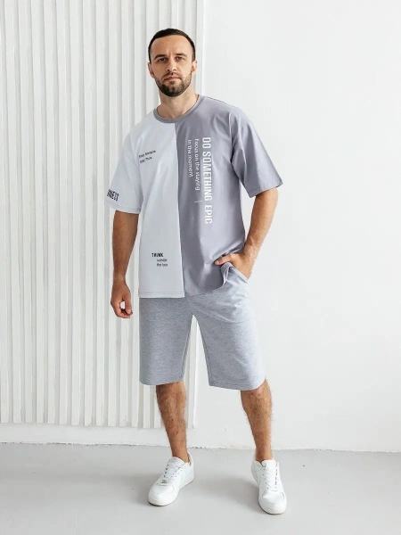 Футболка мужская спортивная с принтом хлопок