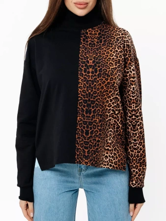 Кофта с горлом оверсайз большого размера нарядный