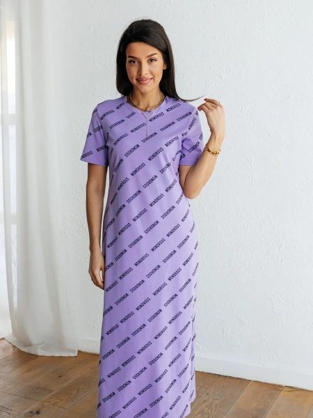 Платье футболка женское с принтом больших размеров ПЛК609