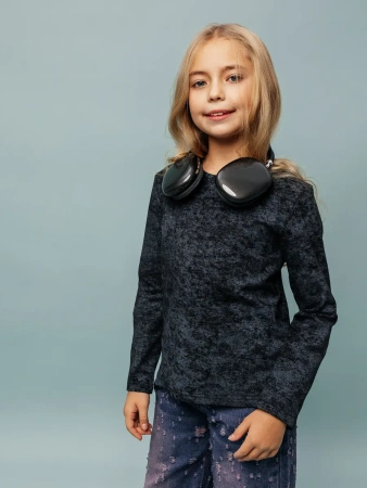 Лонгслив для девочки свитшот варенка черный